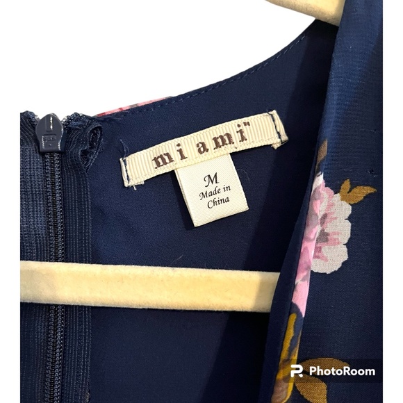 Francesca's Miami Floral Ruffle Romper in Navy - Picture 5 of 6